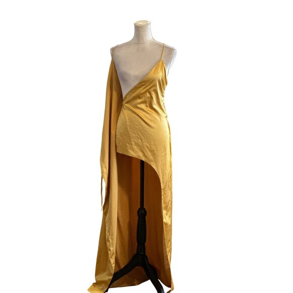 Revolve NBD Esperanza Wrap Dress Spaghetti Straps Side Slit Open Back Prom Glam - Picture 6 of 16